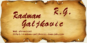 Radman Galjković vizit kartica